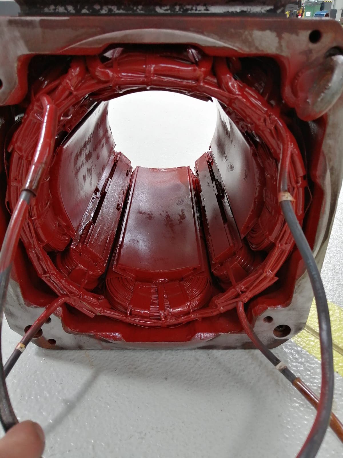 Inside view of a varnished stator