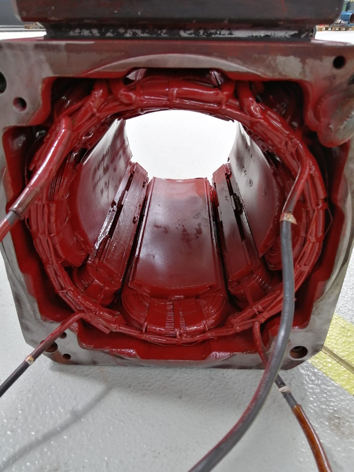 A red stator winding