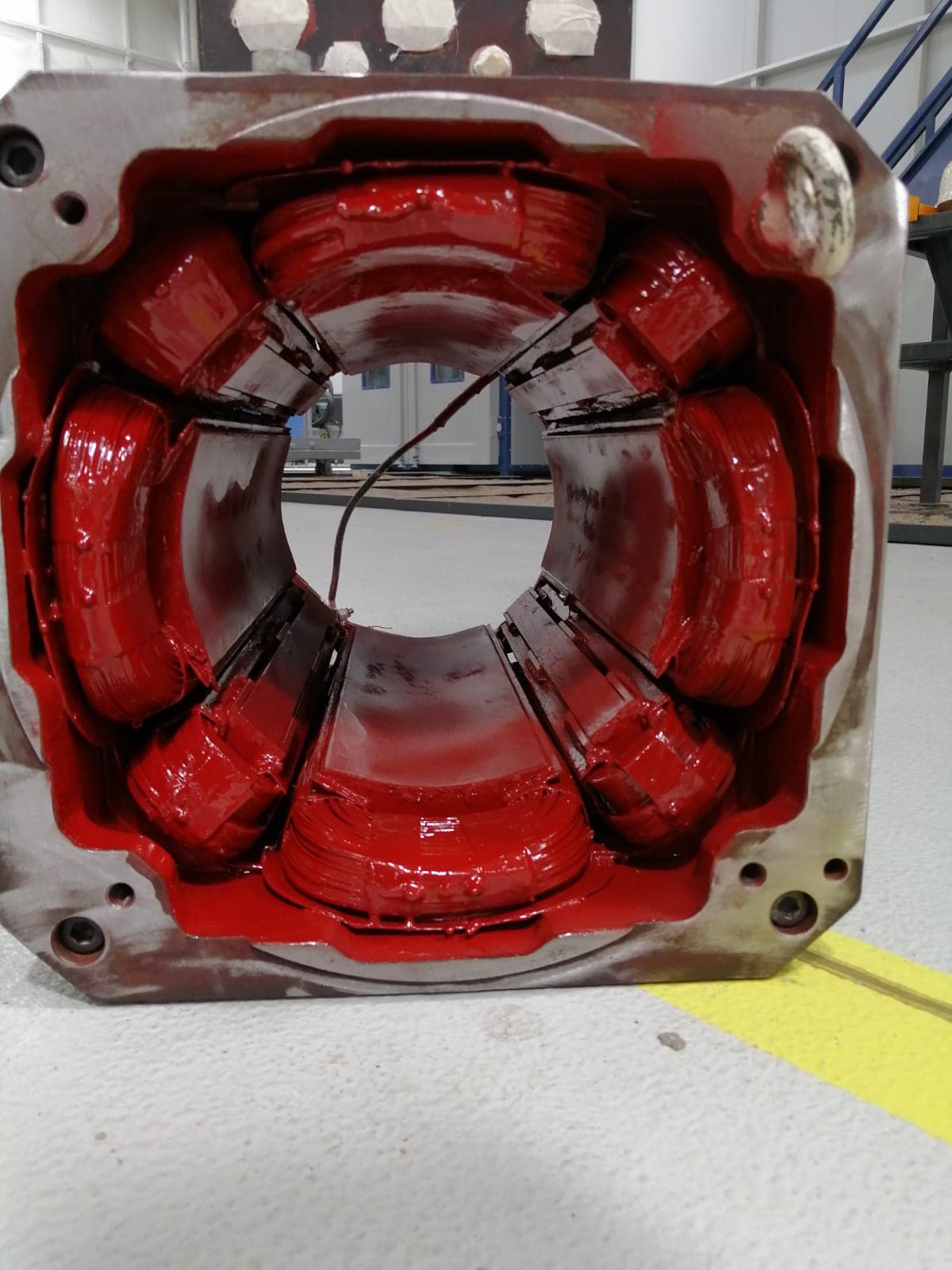 The pole windings of a DC motor