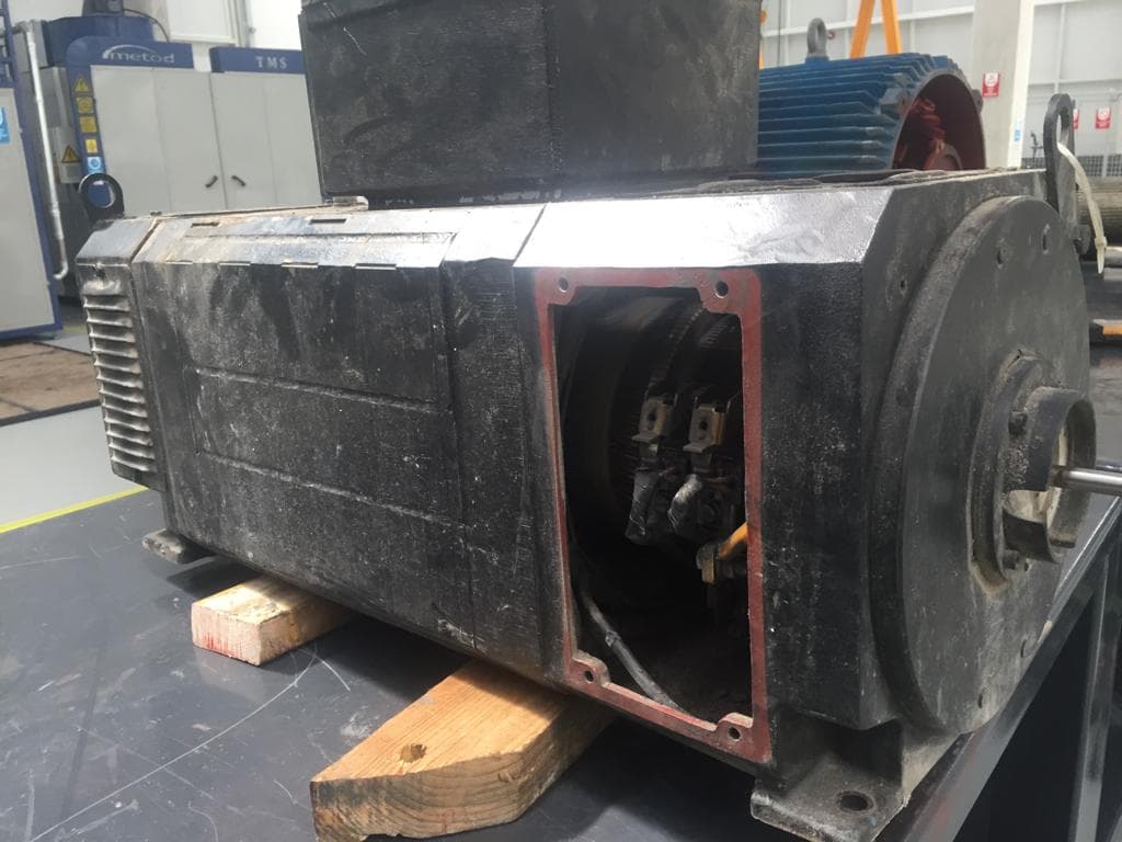 A large DC motor housing