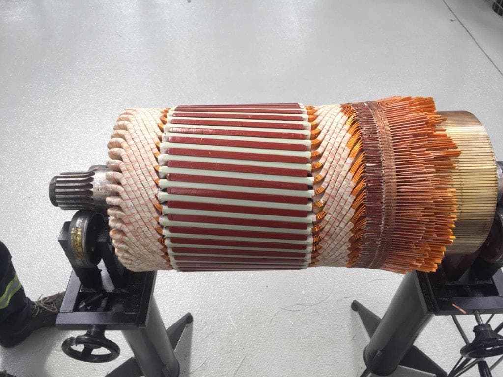 An armature with its commutator