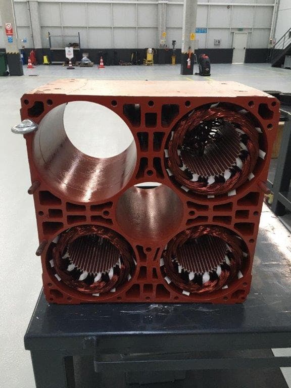 A red motor housing
