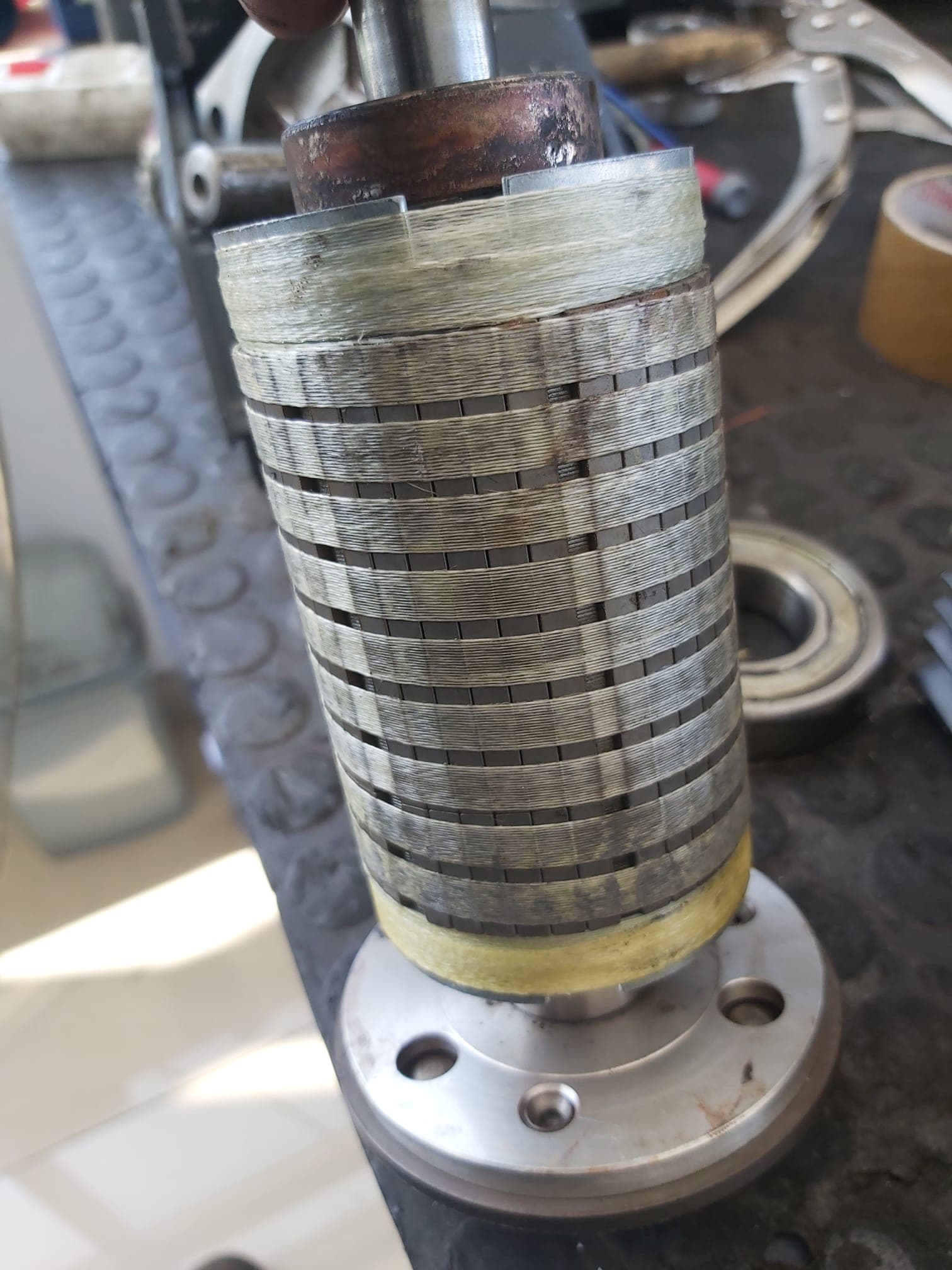 Close-up of slip rings