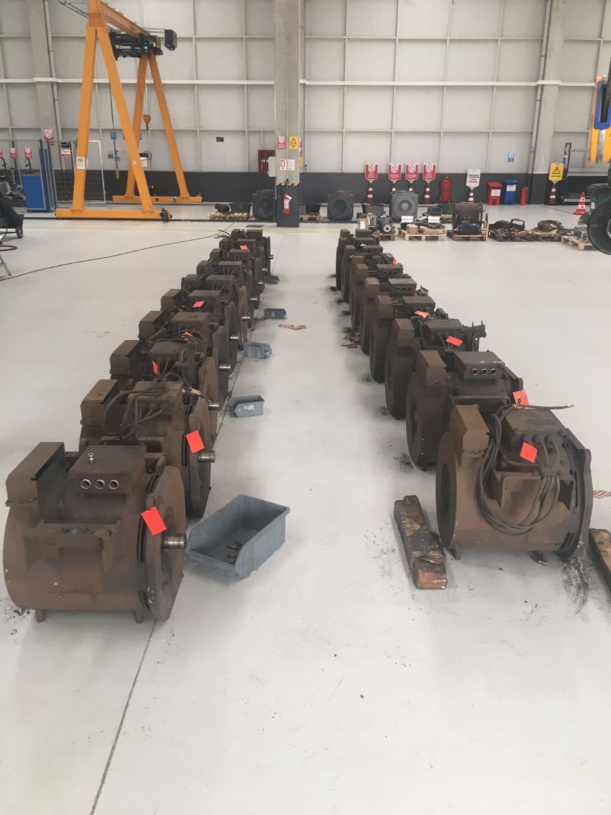 Motors lined up
