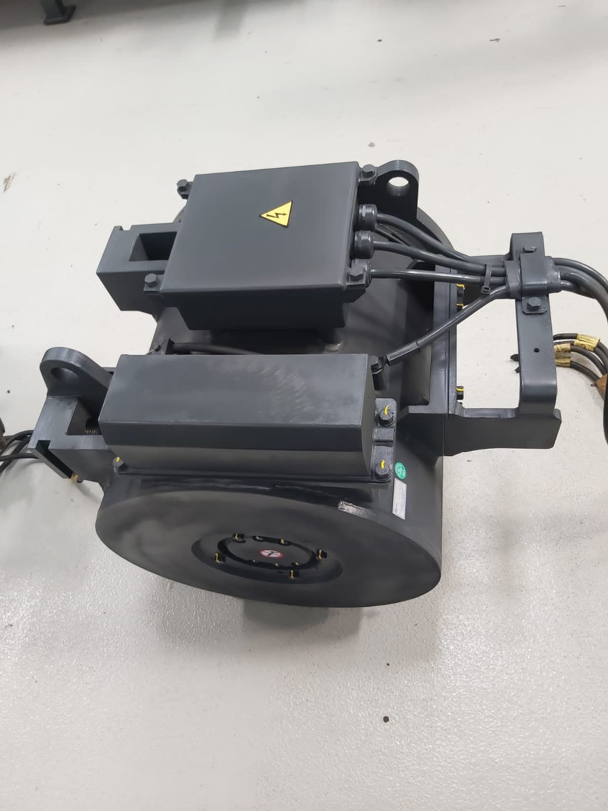 A grey traction motor