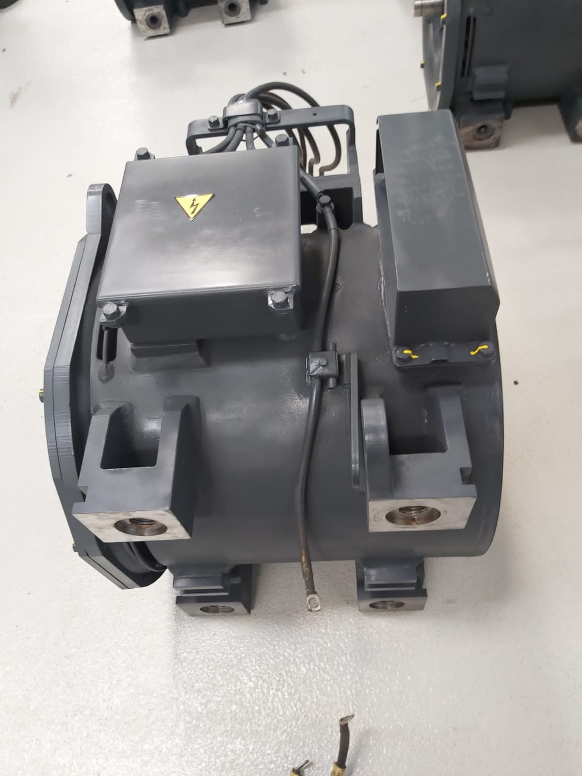 A traction motor with its terminal box