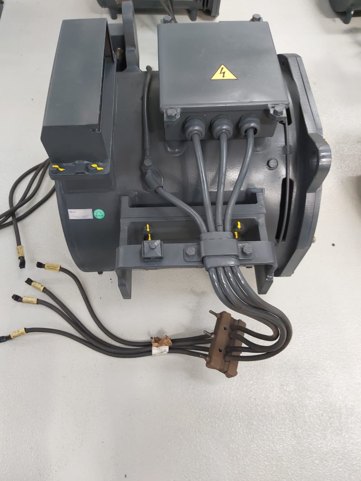 A traction motor with connection cables