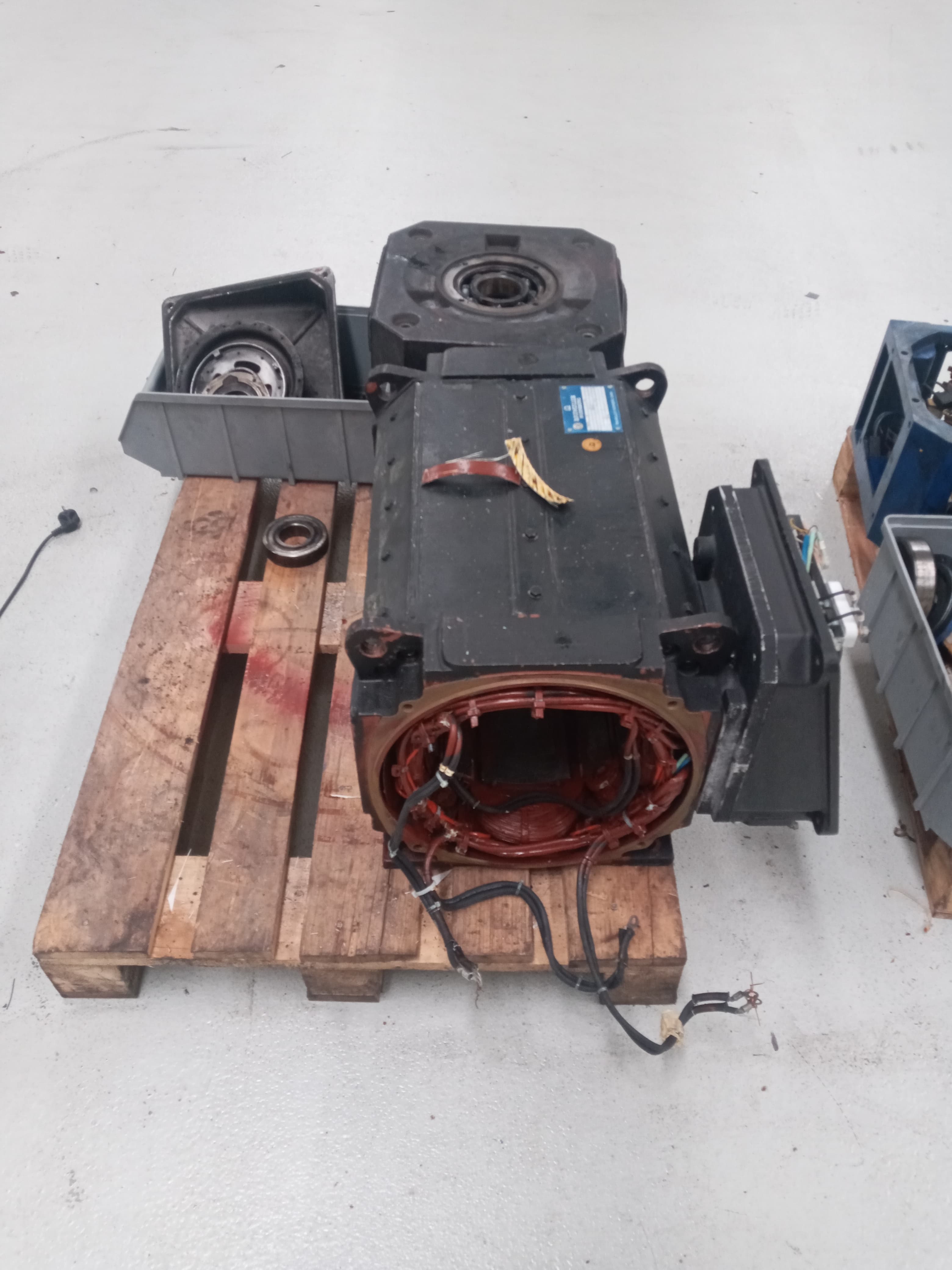A dismantled black motor