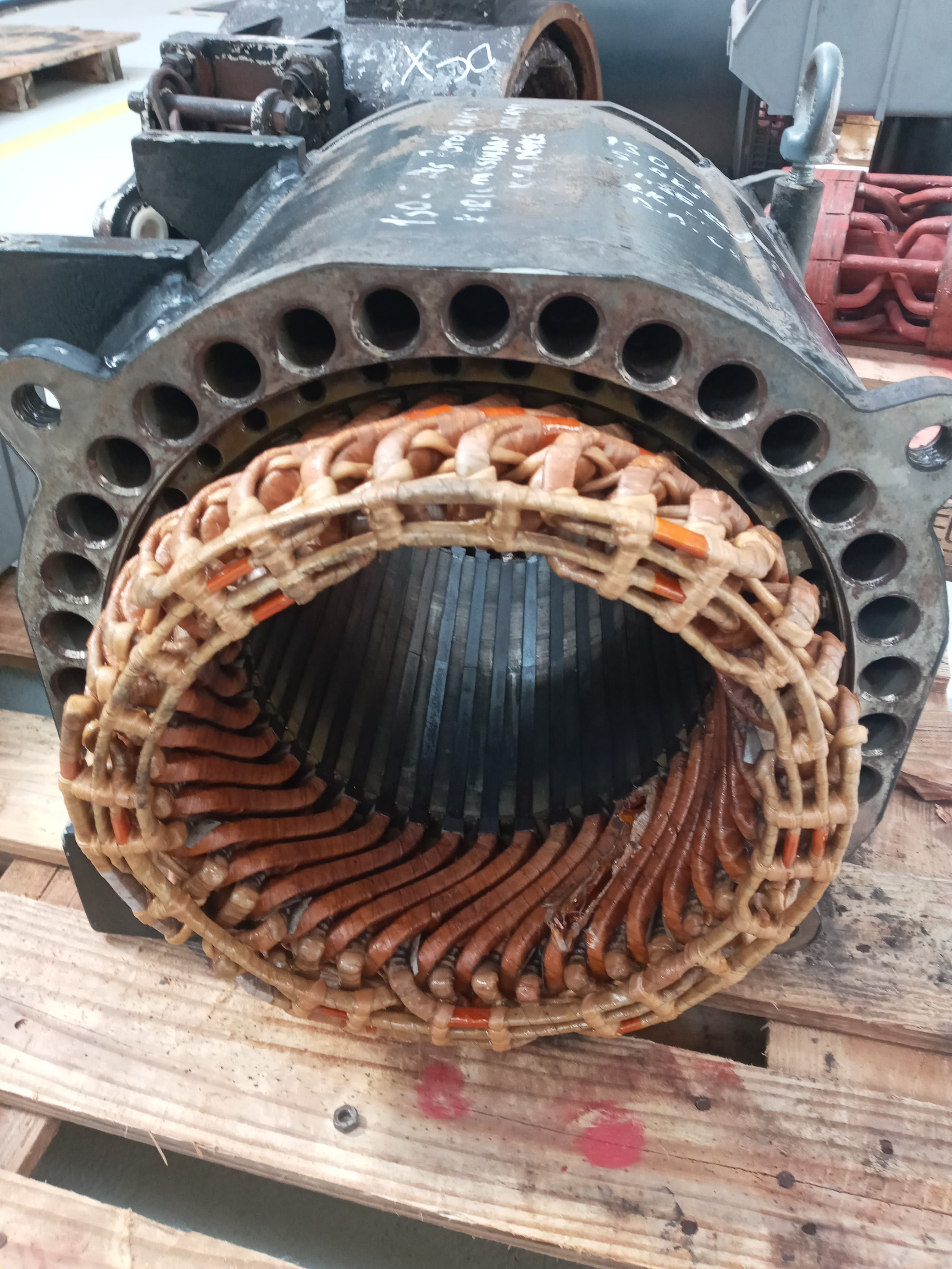 A large stator with copper winding