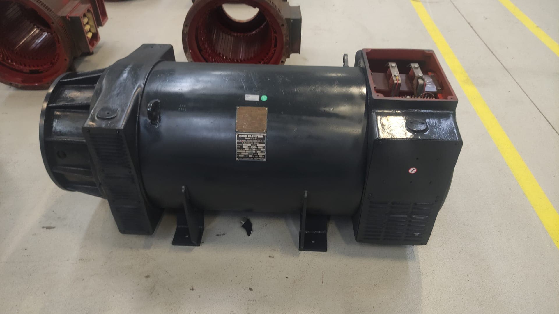 A black DC motor