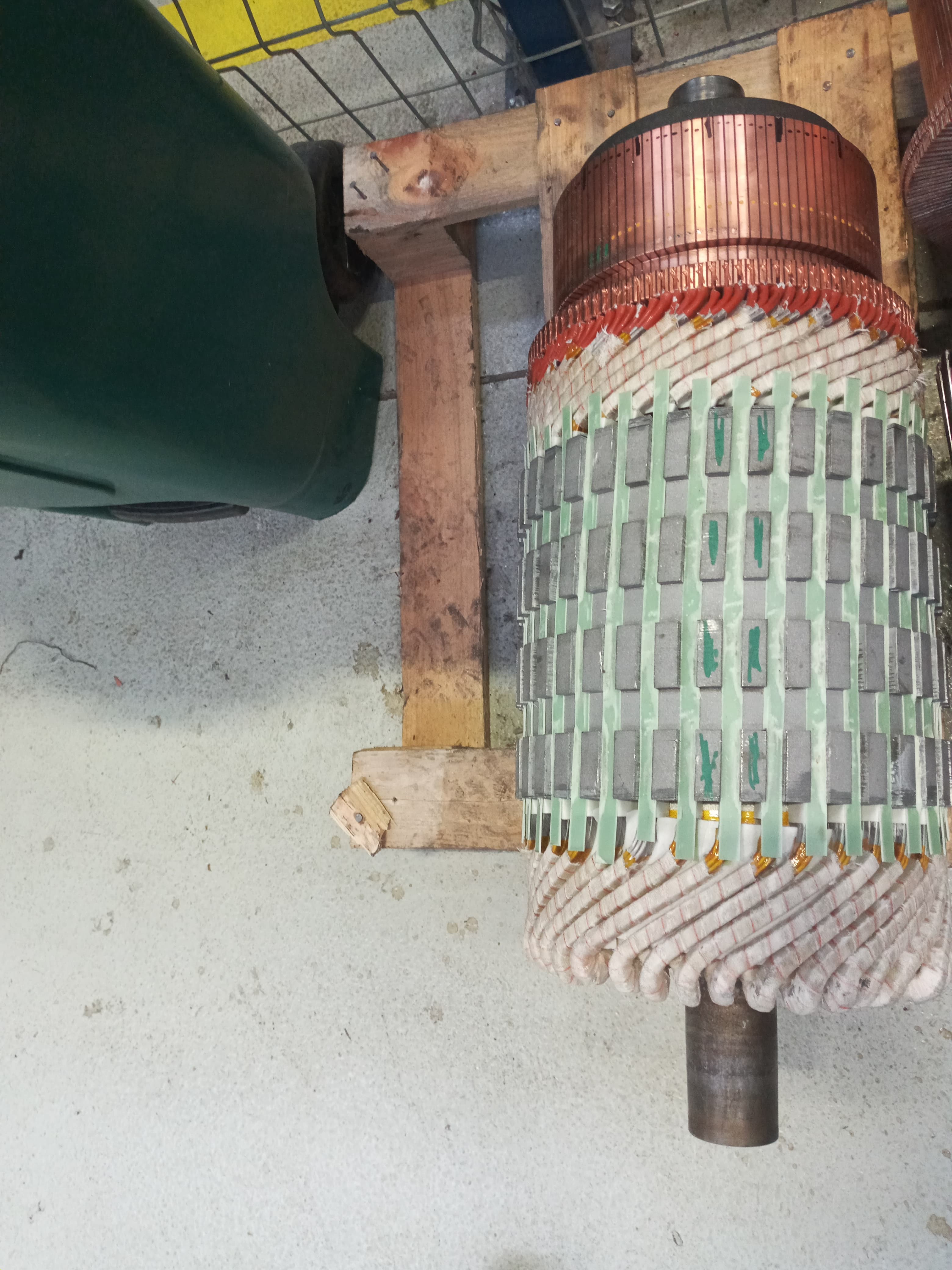 An armature and commutator