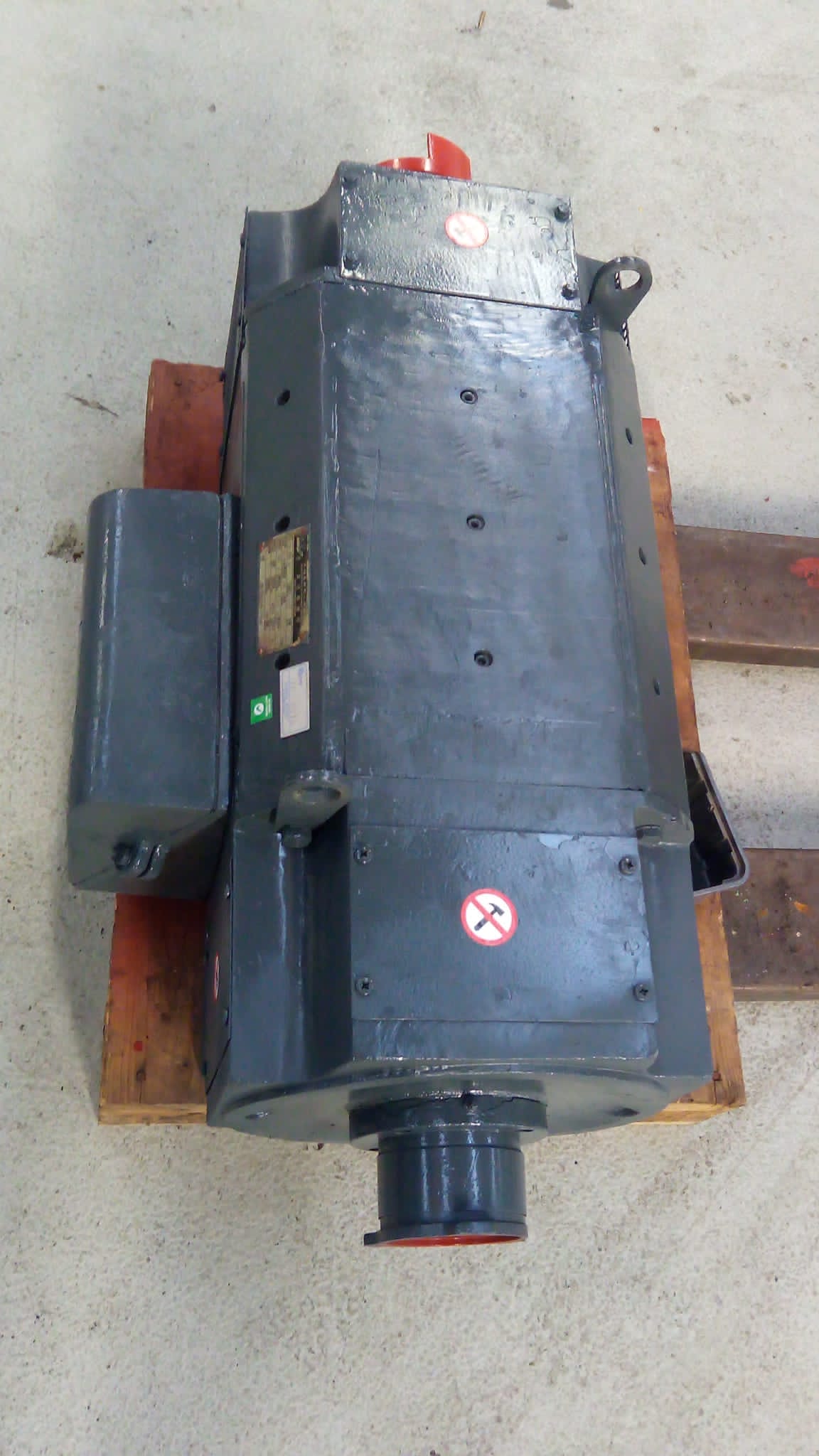 A grey DC motor housing