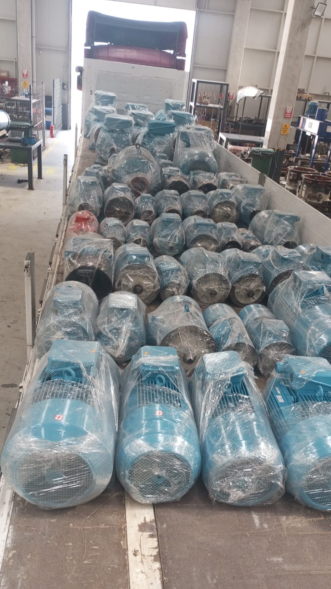 Motors wrapped for shipment