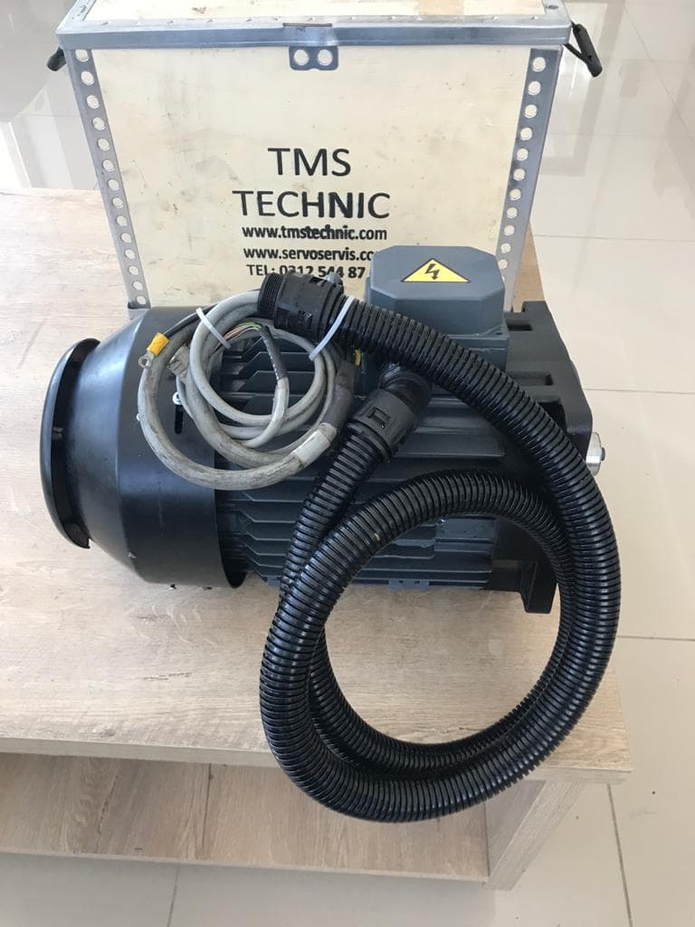 Blue electric motor ready for delivery