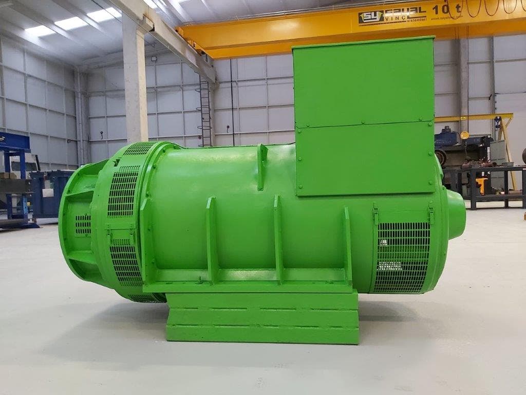 A green alternator under overhaul