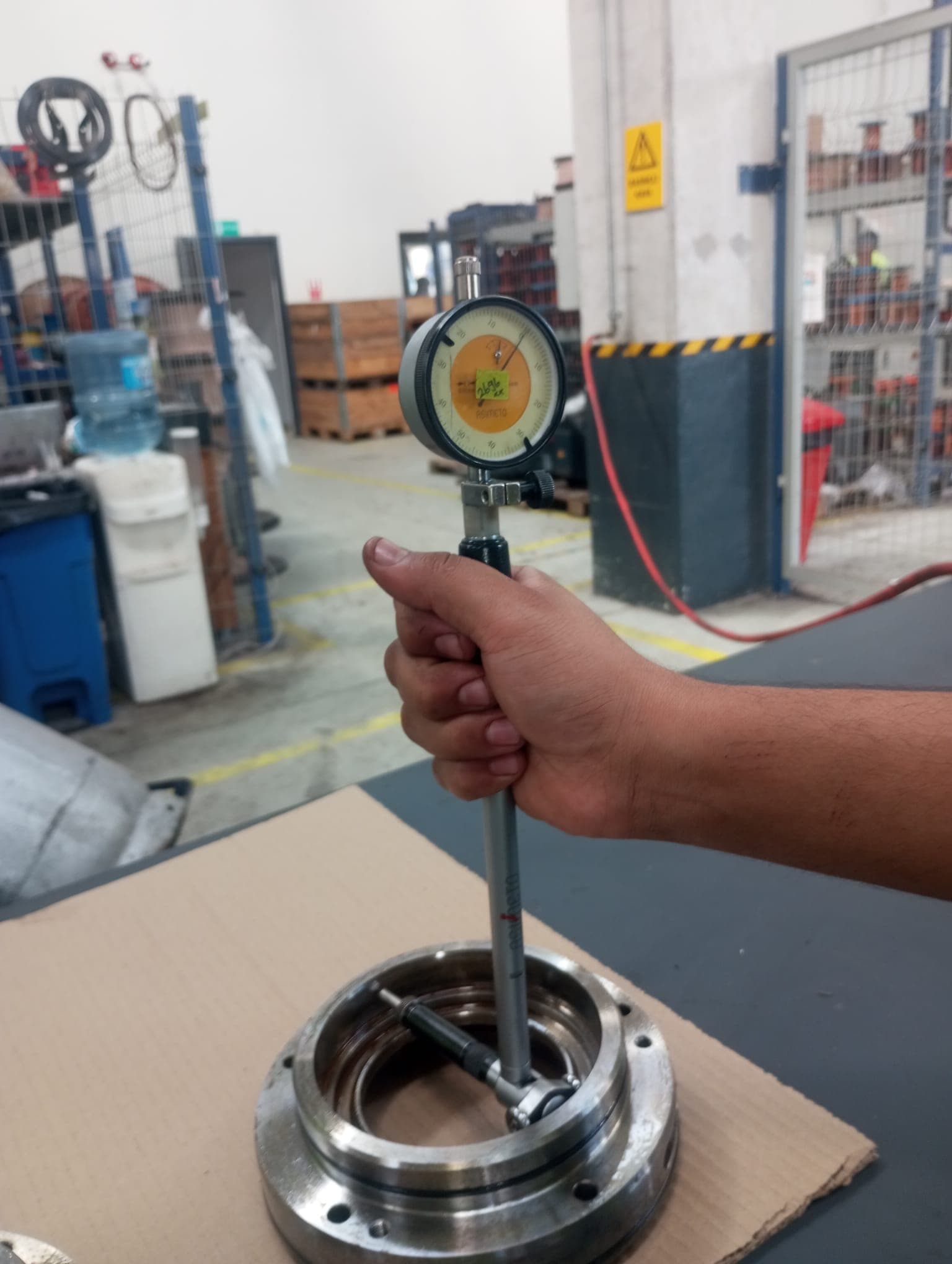 Measurement with a dial bore gauge