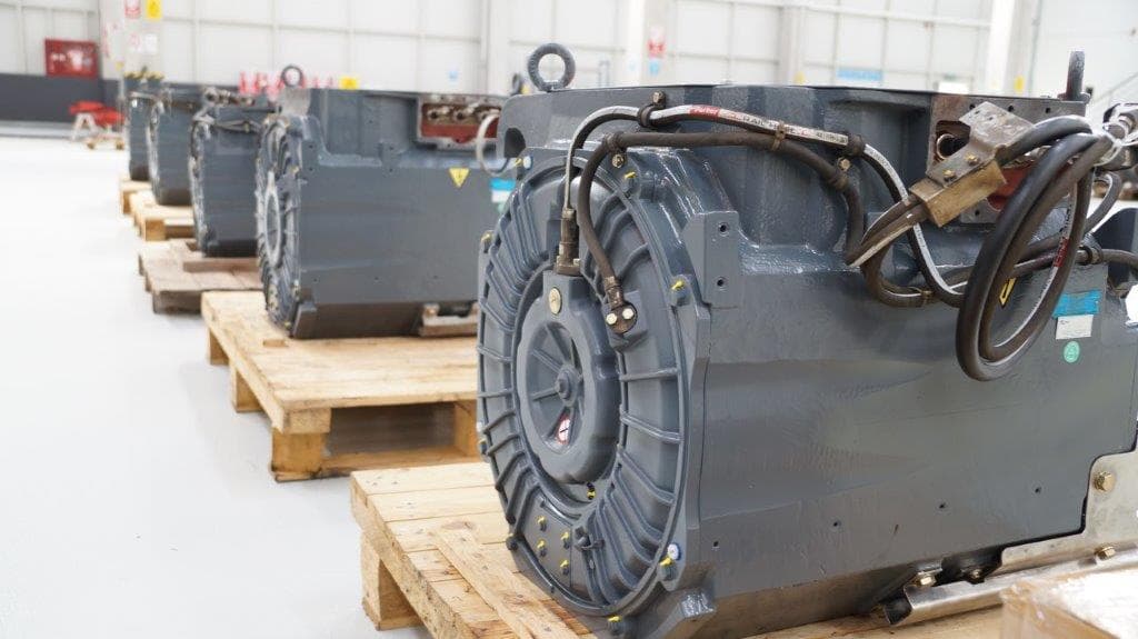 Traction motors lined up