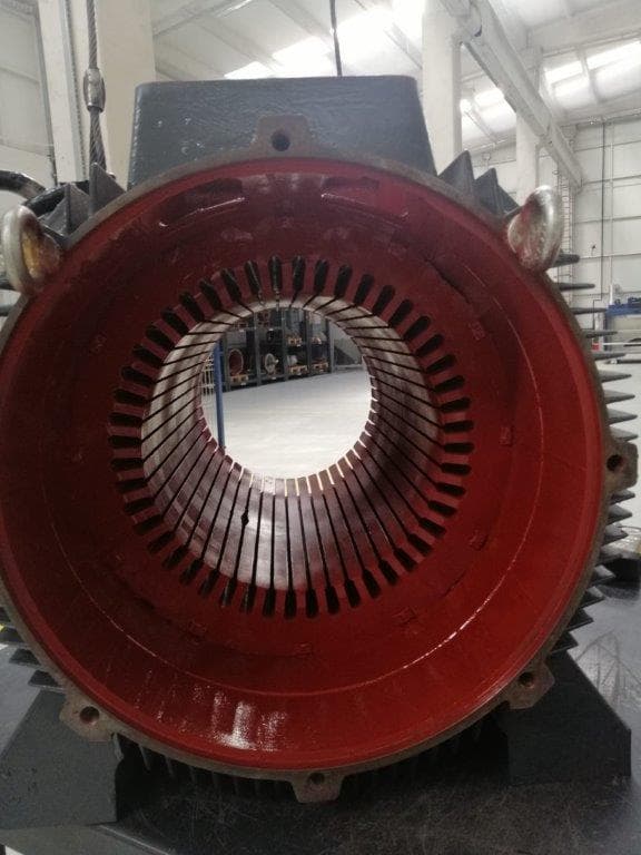 A red varnished stator